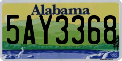 AL license plate 5AY3368