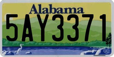 AL license plate 5AY3371