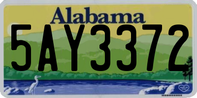 AL license plate 5AY3372