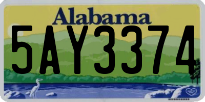 AL license plate 5AY3374