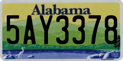 AL license plate 5AY3378