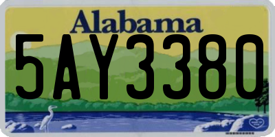 AL license plate 5AY3380