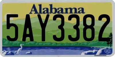 AL license plate 5AY3382