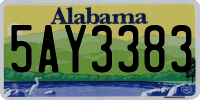 AL license plate 5AY3383