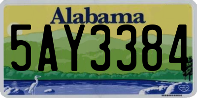 AL license plate 5AY3384