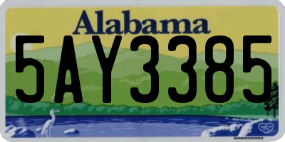 AL license plate 5AY3385