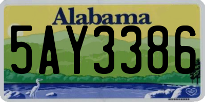 AL license plate 5AY3386