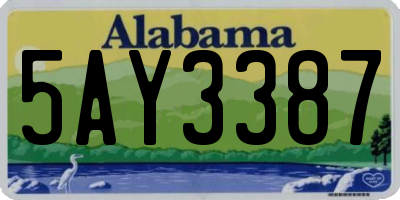 AL license plate 5AY3387