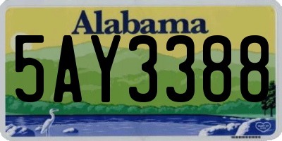 AL license plate 5AY3388