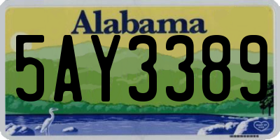 AL license plate 5AY3389