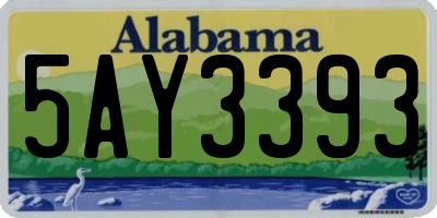 AL license plate 5AY3393