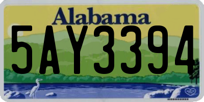 AL license plate 5AY3394