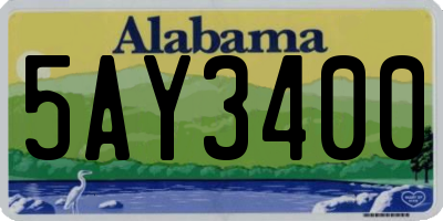 AL license plate 5AY3400