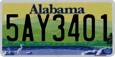 AL license plate 5AY3401