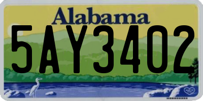 AL license plate 5AY3402