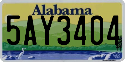AL license plate 5AY3404