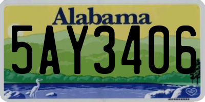 AL license plate 5AY3406