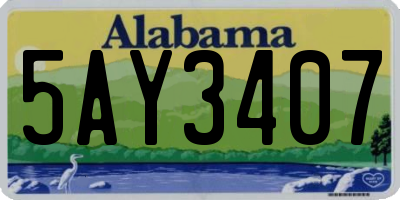 AL license plate 5AY3407