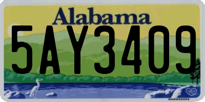 AL license plate 5AY3409