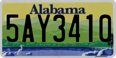 AL license plate 5AY3410