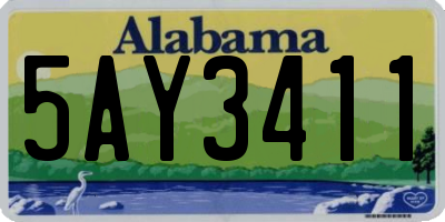 AL license plate 5AY3411