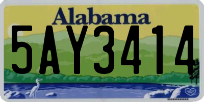 AL license plate 5AY3414