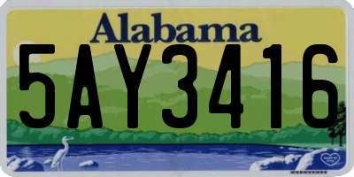 AL license plate 5AY3416