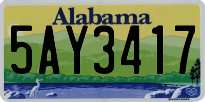 AL license plate 5AY3417
