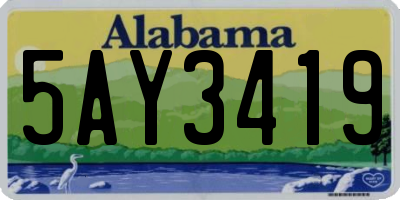 AL license plate 5AY3419