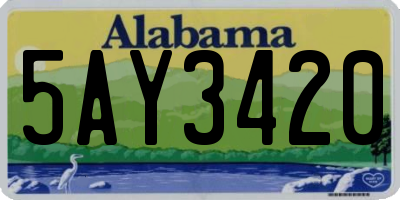 AL license plate 5AY3420