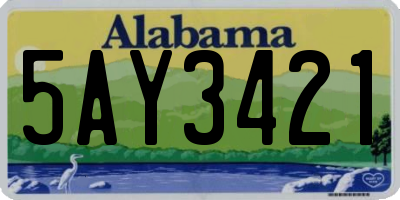 AL license plate 5AY3421
