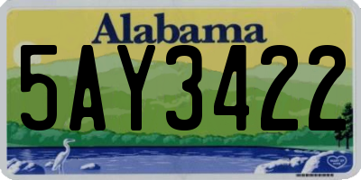 AL license plate 5AY3422