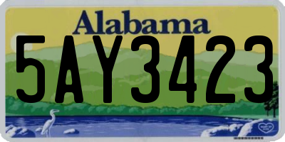 AL license plate 5AY3423
