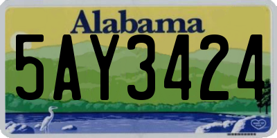 AL license plate 5AY3424