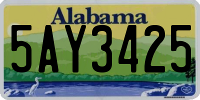AL license plate 5AY3425