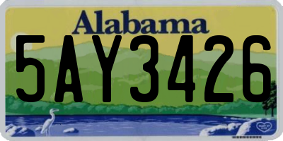 AL license plate 5AY3426