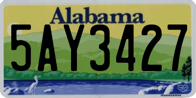 AL license plate 5AY3427