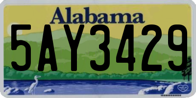 AL license plate 5AY3429