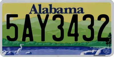 AL license plate 5AY3432