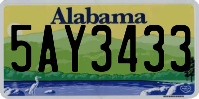 AL license plate 5AY3433