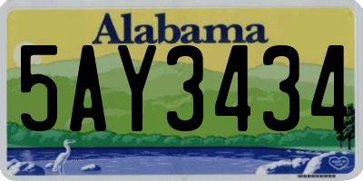 AL license plate 5AY3434