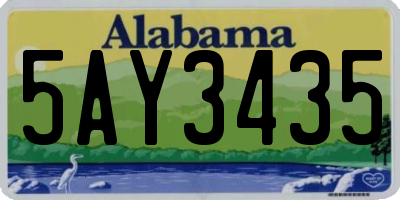 AL license plate 5AY3435