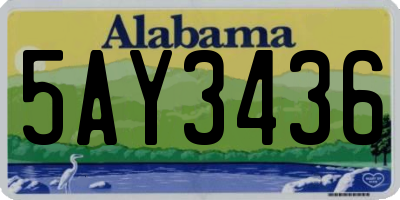 AL license plate 5AY3436