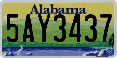 AL license plate 5AY3437
