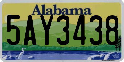 AL license plate 5AY3438