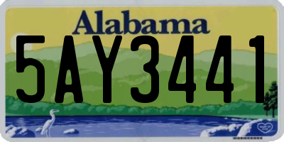 AL license plate 5AY3441