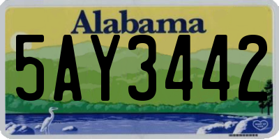 AL license plate 5AY3442