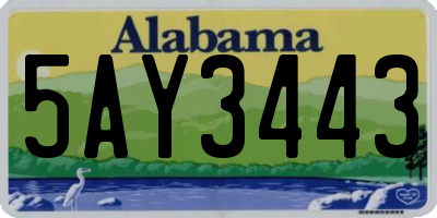 AL license plate 5AY3443