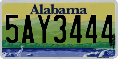 AL license plate 5AY3444