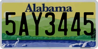 AL license plate 5AY3445
